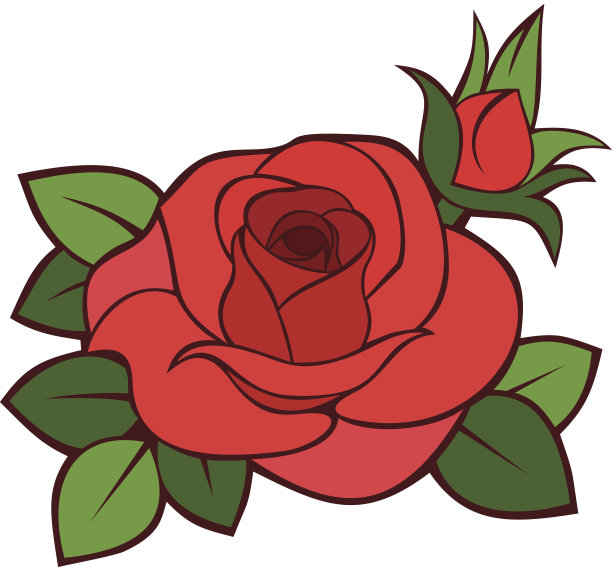 红玫瑰。矢量插图。图片下载