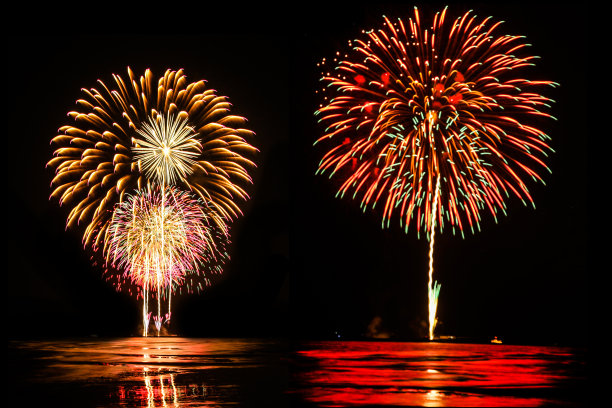 海上七彩焰火图片下载