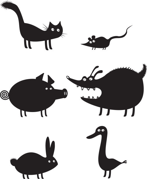 有趣的动物轮廓图片下载