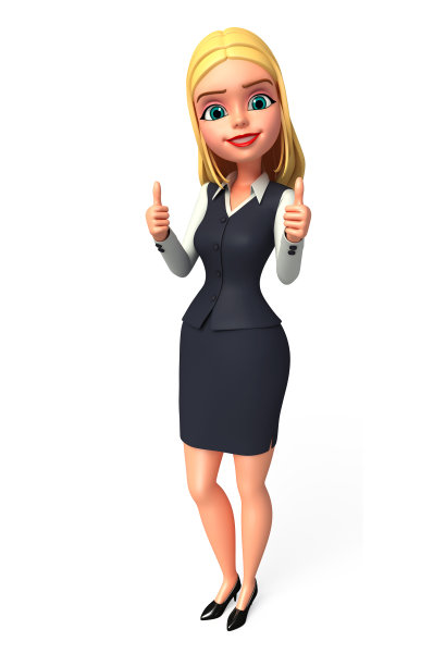 年轻的商业女性与最好的运气标志图片下载