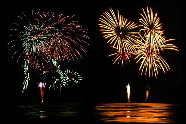 海上七彩焰火图片下载