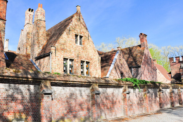 砖结构，布鲁日，比利时中世纪城市图片下载
