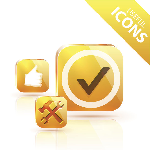 光滑的橙黄色金属纽扣图片下载