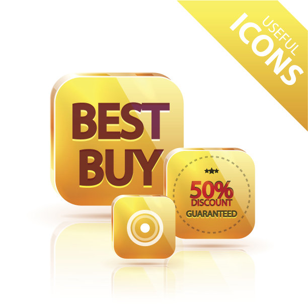 光滑的橙黄色金属纽扣图片下载