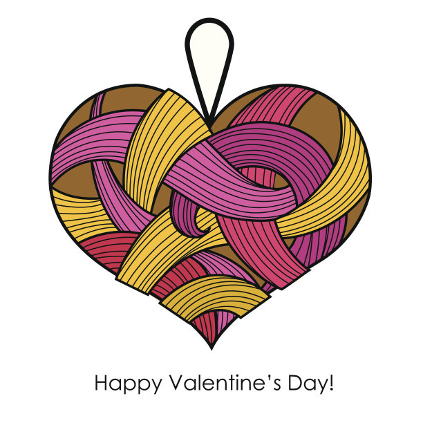 粉红色心形贺卡图片下载