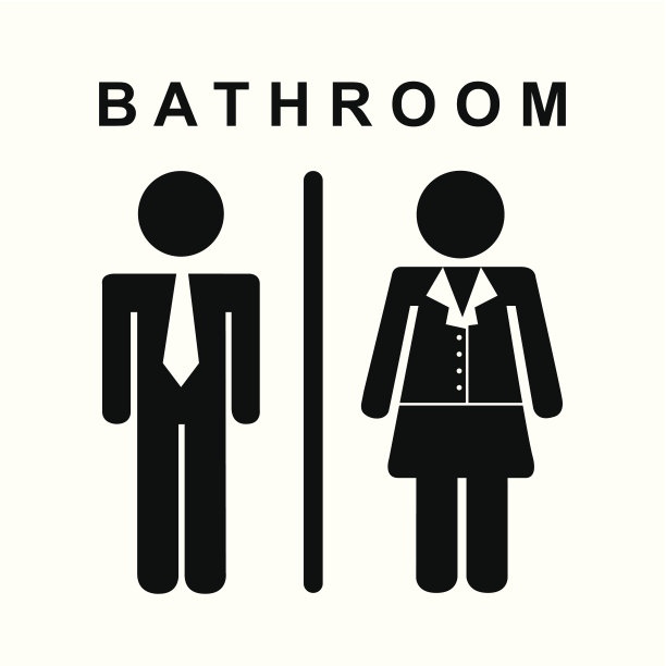 一个可以贴在外面的男女皆宜的厕所标志图片下载