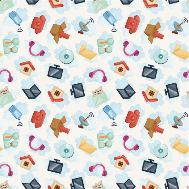 图标为云网络，无缝模式图片下载