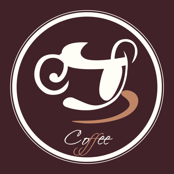 向量咖啡杯图标在一个圆圈图片下载