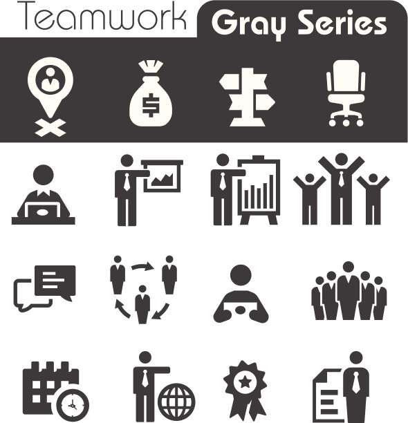 团队合作图标灰色系列图片下载