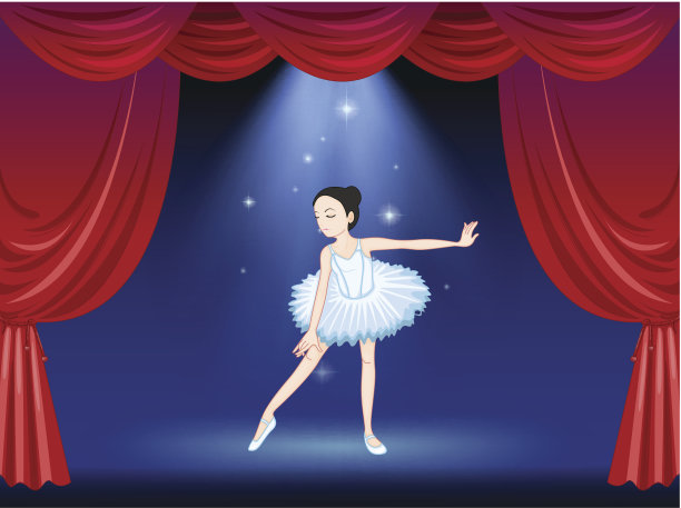 芭蕾舞演员在舞台上跳舞图片下载