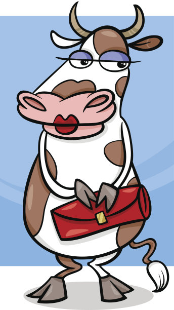 高雅牛卡通插画素材图片