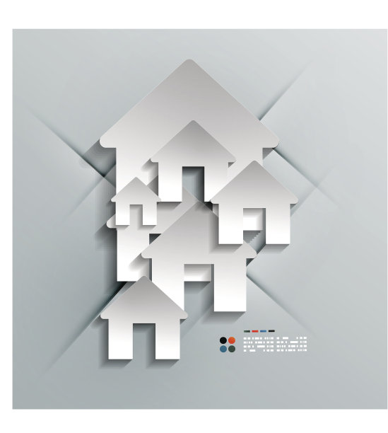 矢量3d纸房子/家庭现代设计图片下载