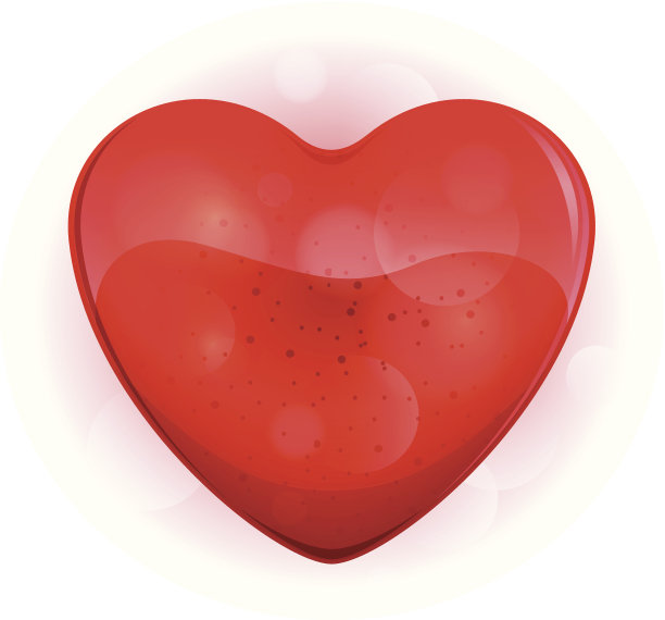 光滑的红色的心。内心在发光。图片下载