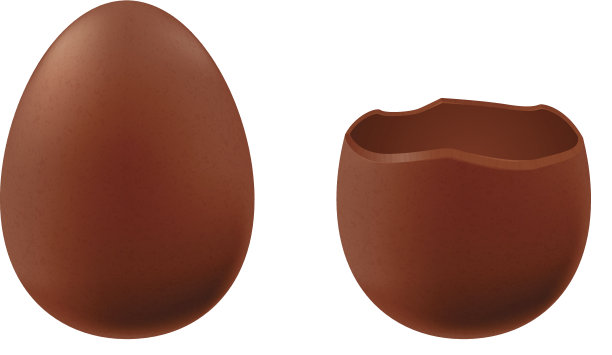 一套巧克力蛋-完整的和破碎的一个。图片下载