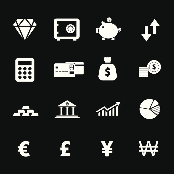 财务Icon -白色图片下载