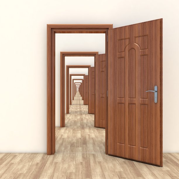 走廊里开着的门图片下载