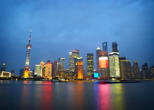 上海的摩天大楼。外滩的古典景观图片下载