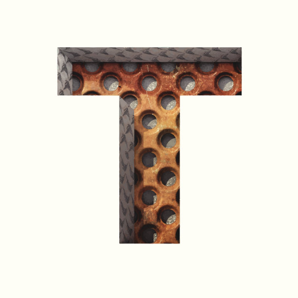 矢量金属切割数字t。粘贴到任何背景图片下载