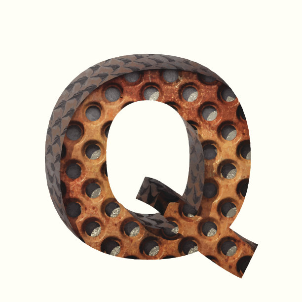 矢量金属切割数字q.粘贴到任何背景图片下载