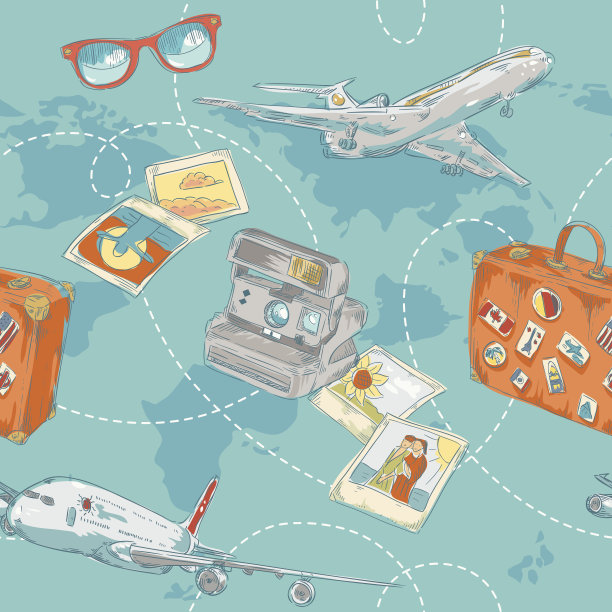 旅行无缝重复模式图片下载