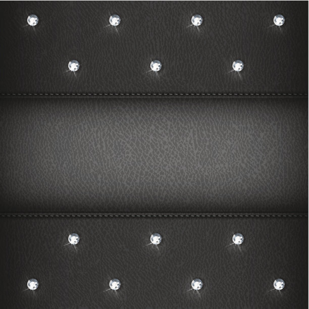 奢华的黑色皮革背景与钻石图片下载