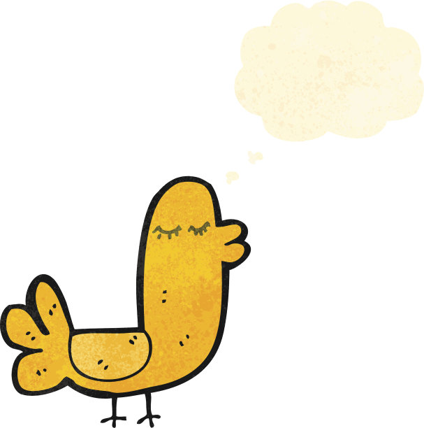 卡通小鸟与思想泡泡图片下载