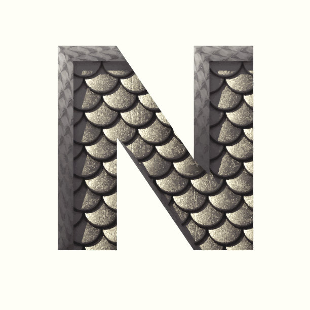 矢量银色切割数字n.粘贴到任何背景图片下载