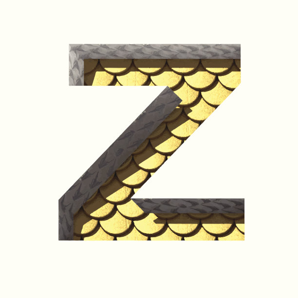 矢量金色切割数字z。粘贴到任何背景图片下载