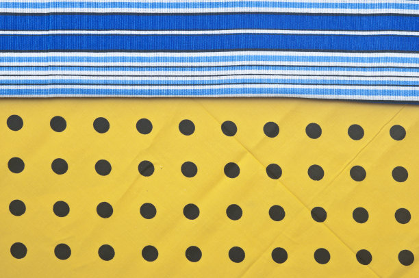 彩色条纹边框红色圆点织物图片下载