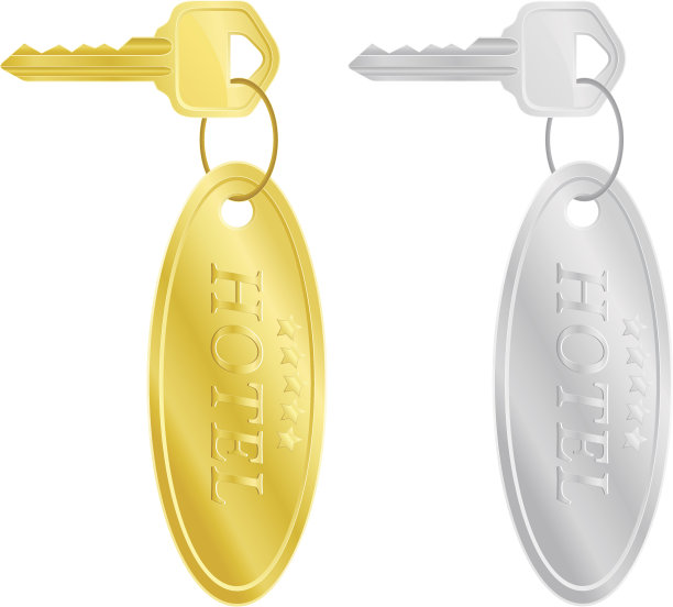钥匙酒店门锁矢量图图片下载