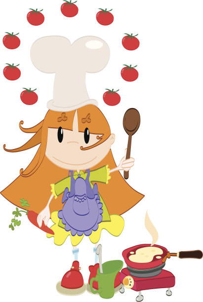 做饭的女孩图片下载