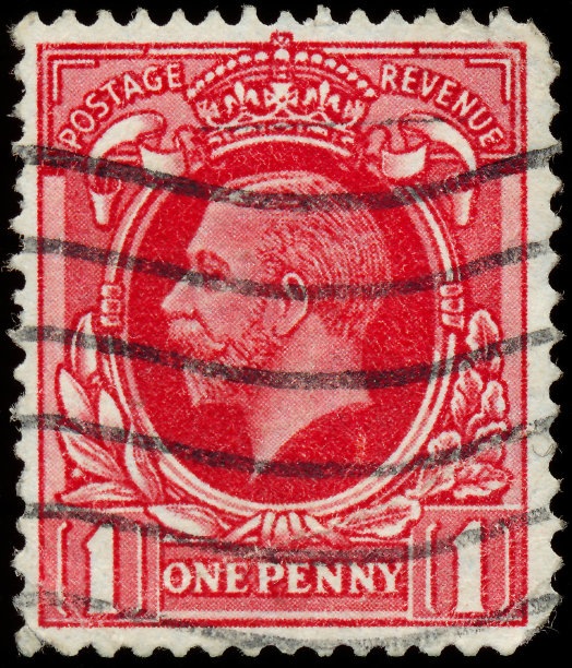 红色邮票显示国王乔治五世的肖像图片下载