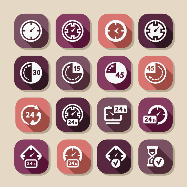 时间长阴影图标图片下载