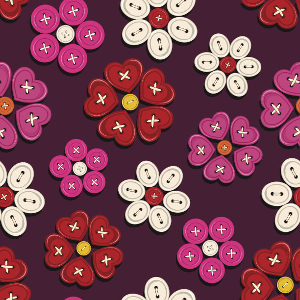 无缝图案的钮扣花图片下载