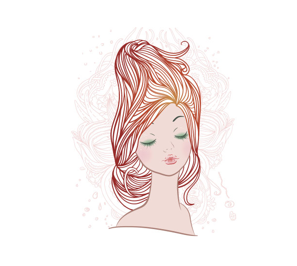 漂亮的女孩插图图片下载