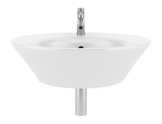 陶瓷浴室水槽孤立在白色背景素材图片