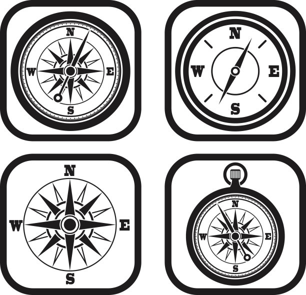 罗盘图标-四种变化图片下载