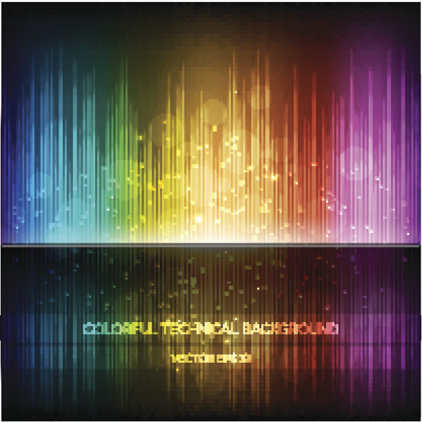 抽象的均衡器的背景。多色彩虹波。图片下载