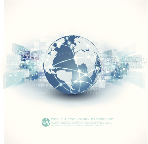 抽象的未来世界和技术商业背景，矢量插图图片下载