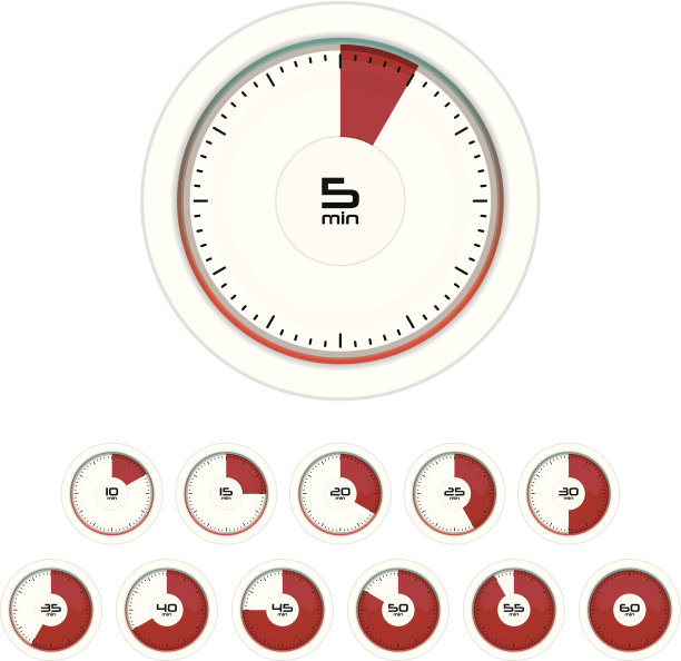一组标记为分钟的定时器图片下载