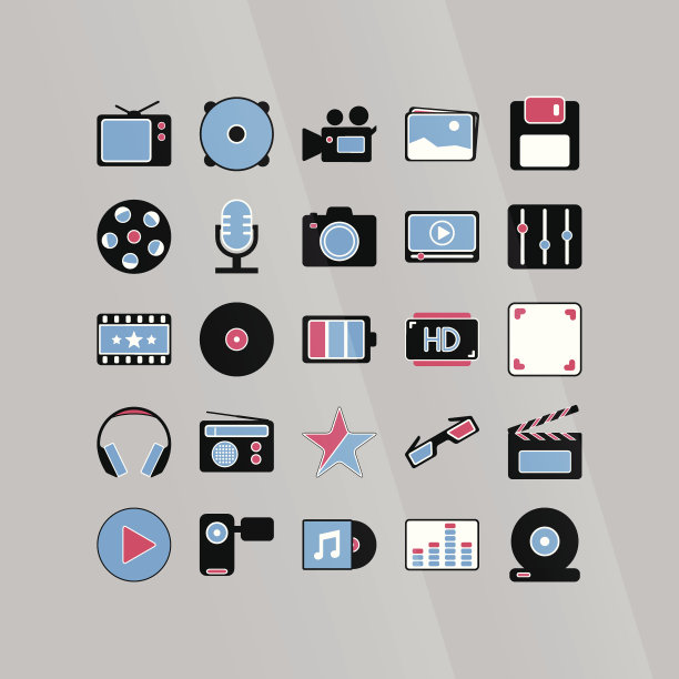 软件媒体图标设置为彩色图片下载