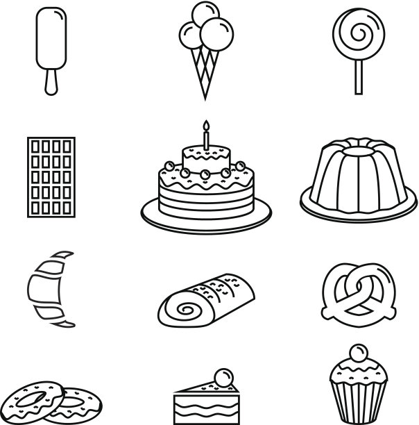 糕点轮廓图标图片下载