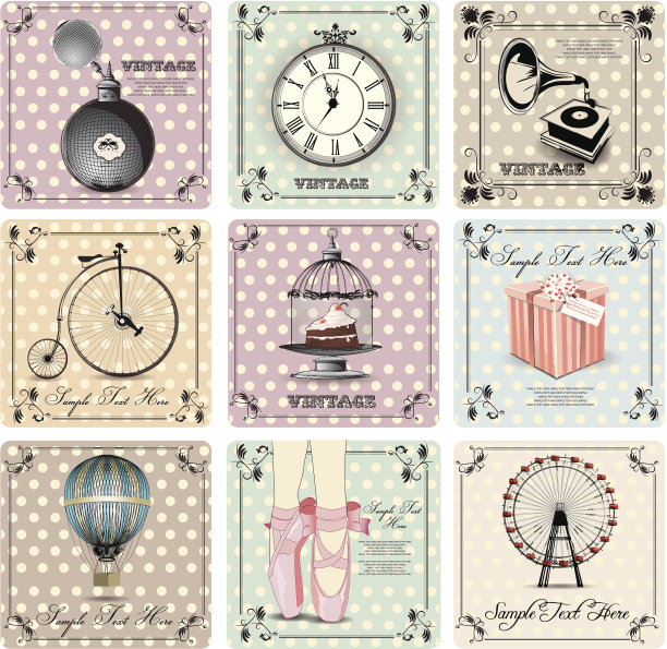 复古的背景和复古的标签图片下载