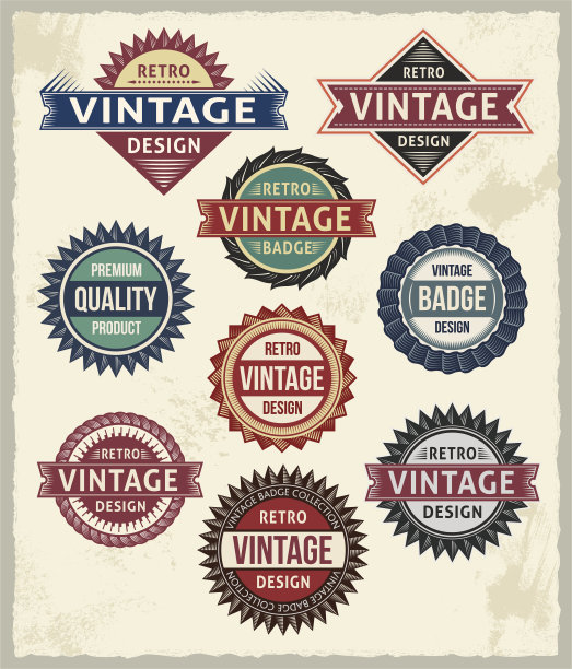 复古的徽章和标签图片下载