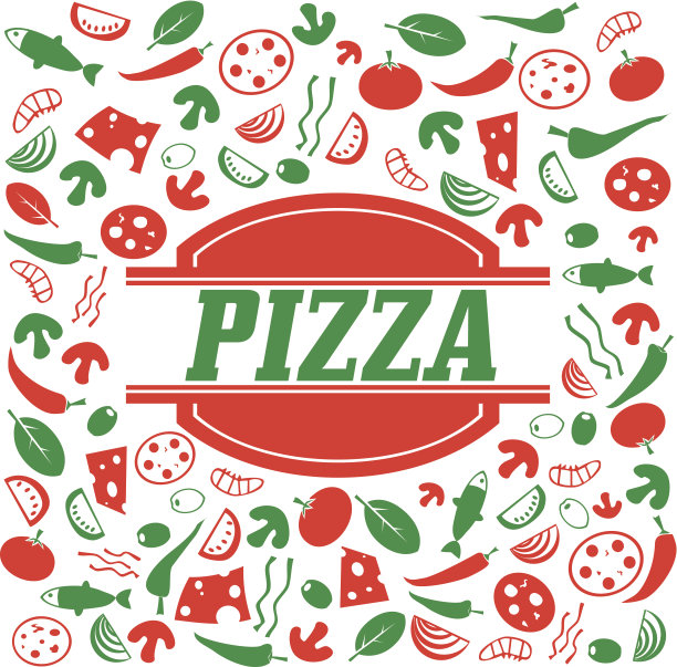 披萨标识或披萨盒设计图片下载
