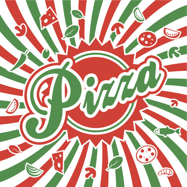 披萨标识或披萨盒设计图片下载