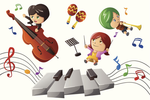 喜欢玩音乐的孩子图片下载