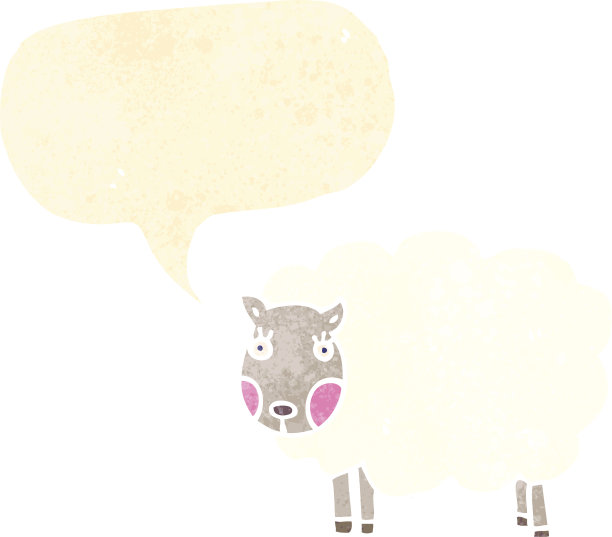 复古的卡通绵羊图片下载