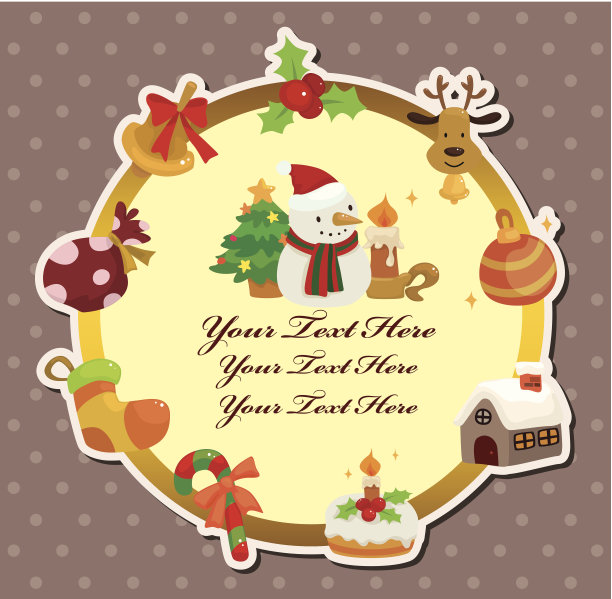 卡通圣诞卡片图片下载