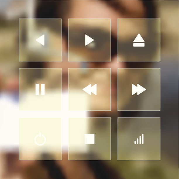 矢量平面媒体图标集图片下载